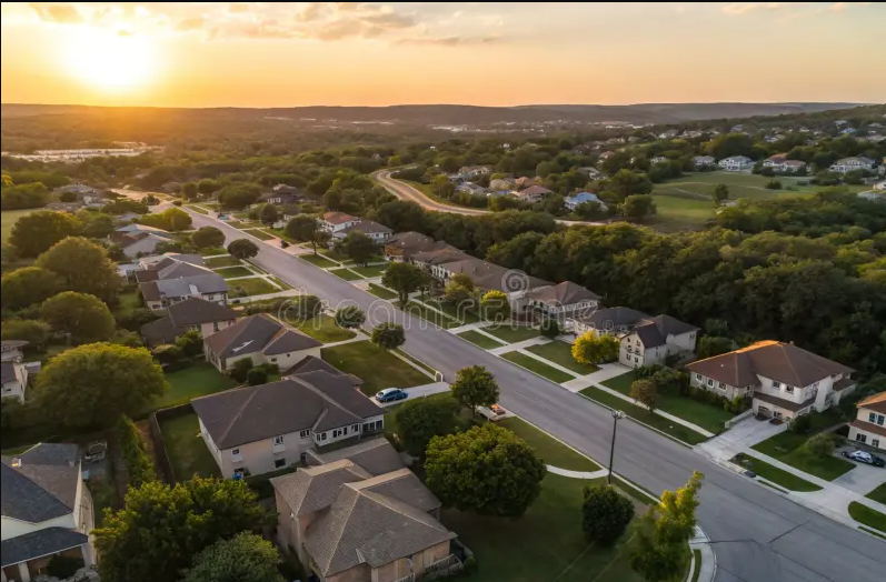 Austin neighborhood aerial view