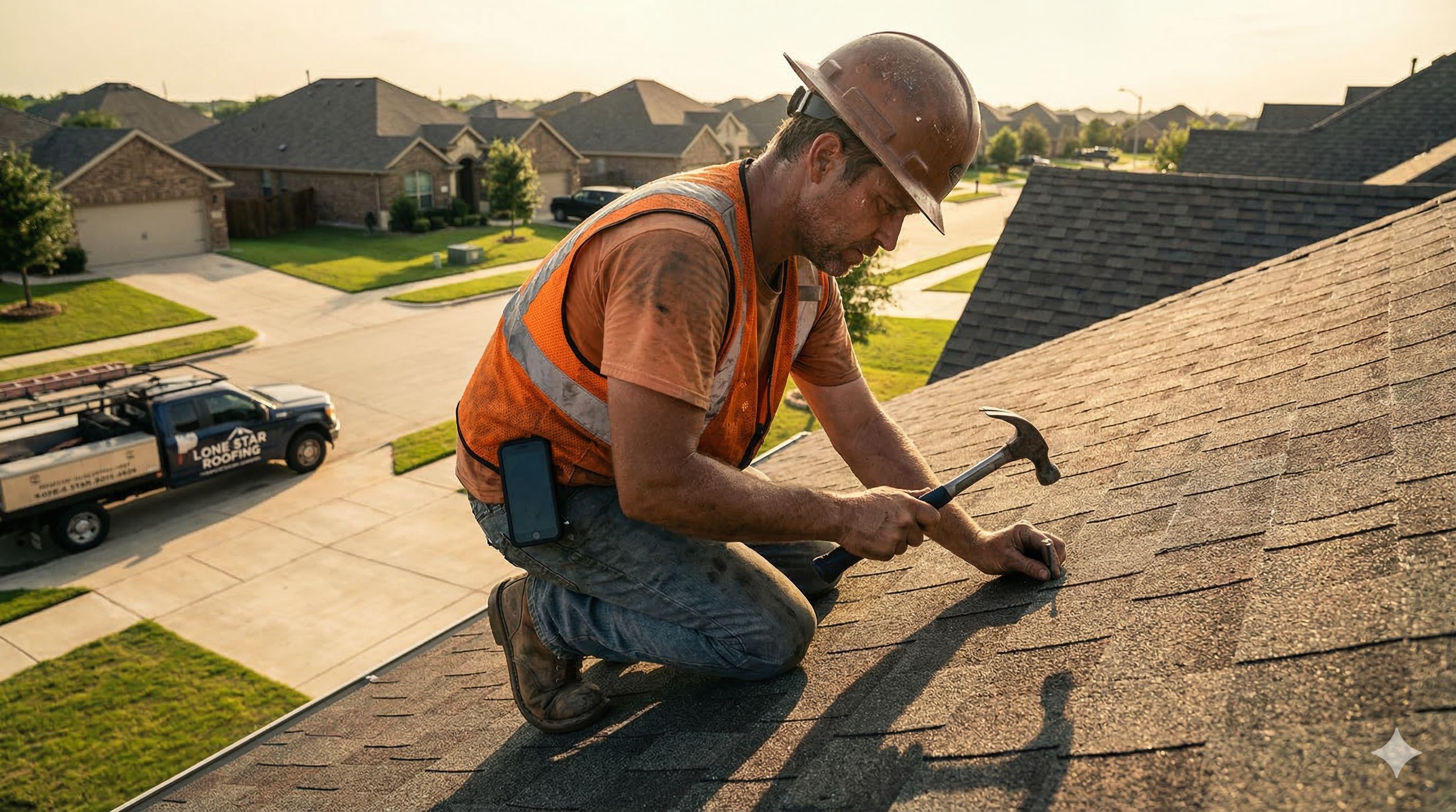 Austin roofing contractor on the job site